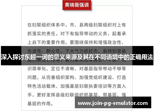 深入探讨东超一词的意义来源及其在不同语境中的正确用法